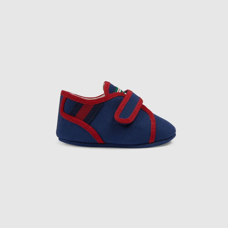 Bambino GUCCI Neonati (0-12 Mesi) | Sneaker Gucci Tennis 1977 Tessuto Di Cotone Blu Scuro